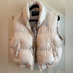 ANWND Puffer Vest cream Quilted Sleeveless Casual sporty Outerwear gorpcore XL